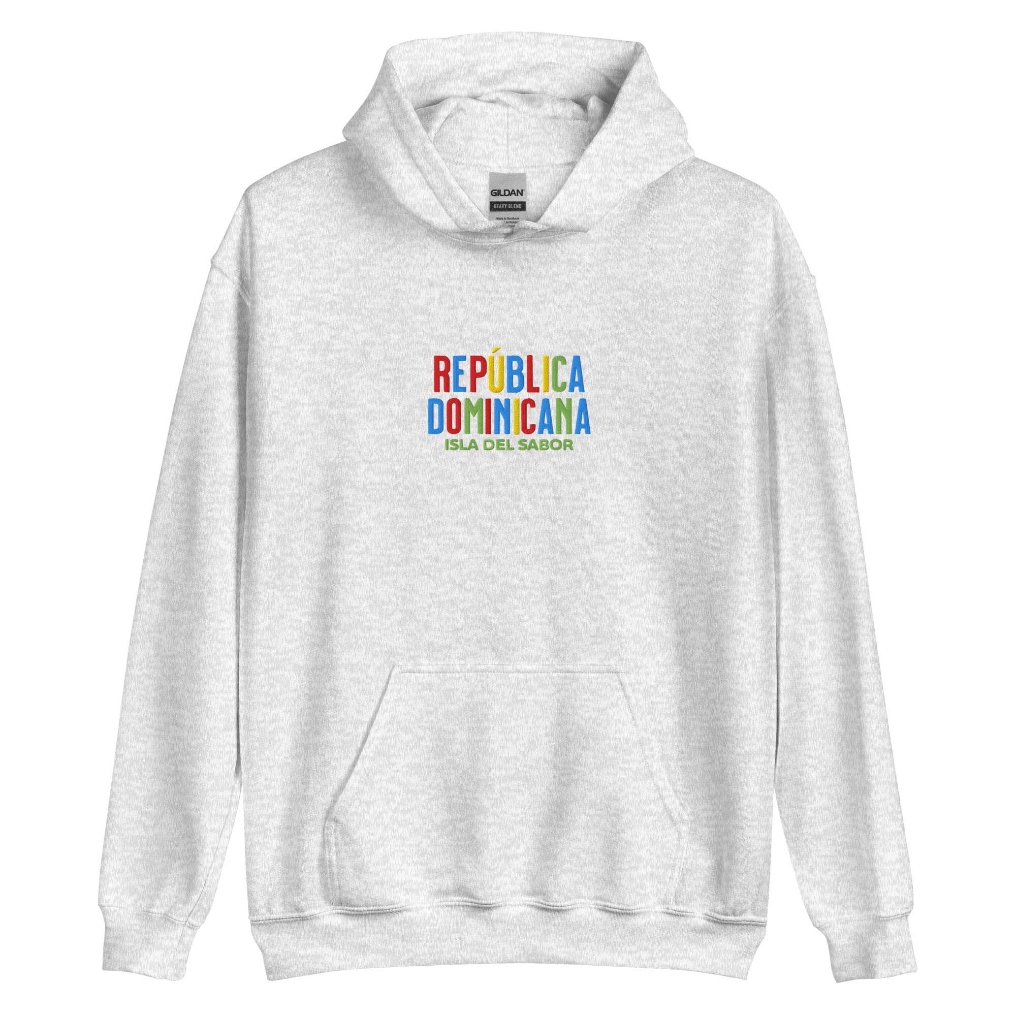 Hoodie bordado con la frase “Isla del Sabor”, inspiración cultural de República Dominicana.